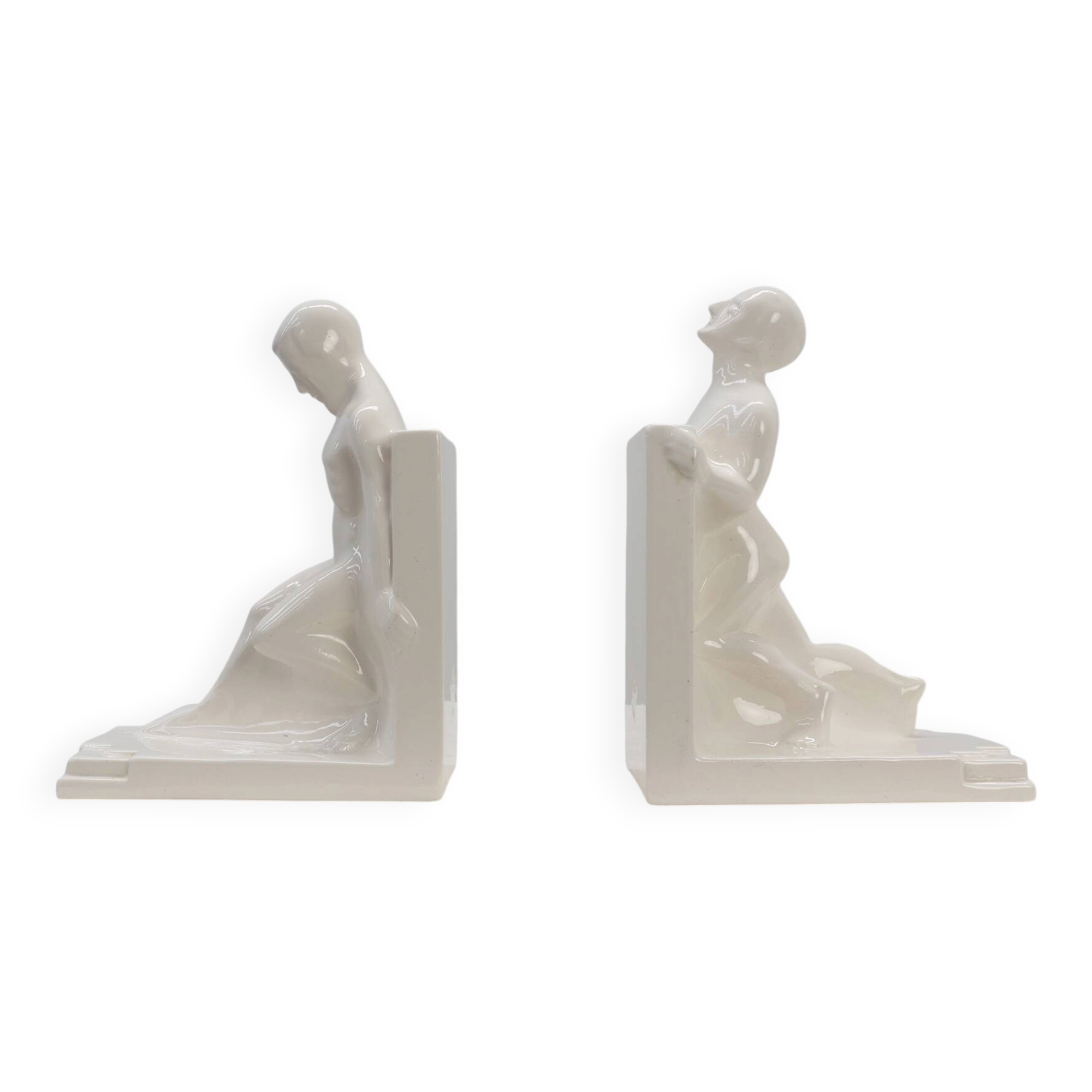 Pair Ceramic bookends by Godofridus Boonekamp for Plateelbakkerij Schoonhov