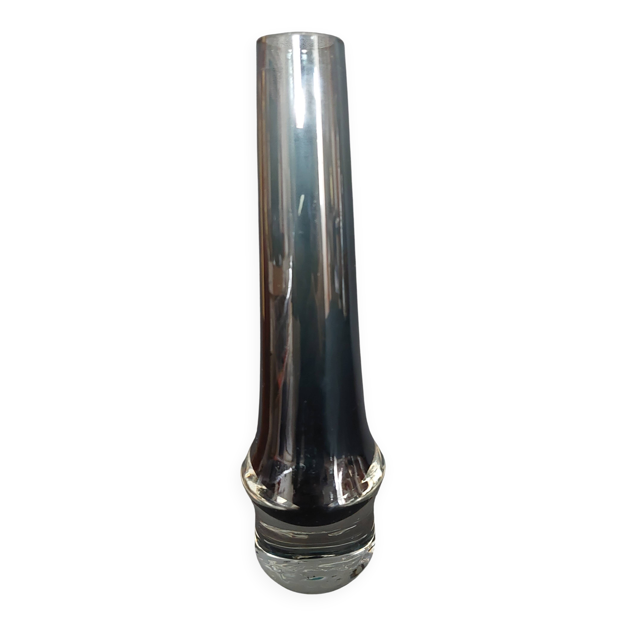 Vintage grey glass soliflore vase