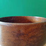 Large dish made of patinated teak wood from the 1970s
