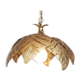 Suspension palmes dorées vintage french gilded mid-century