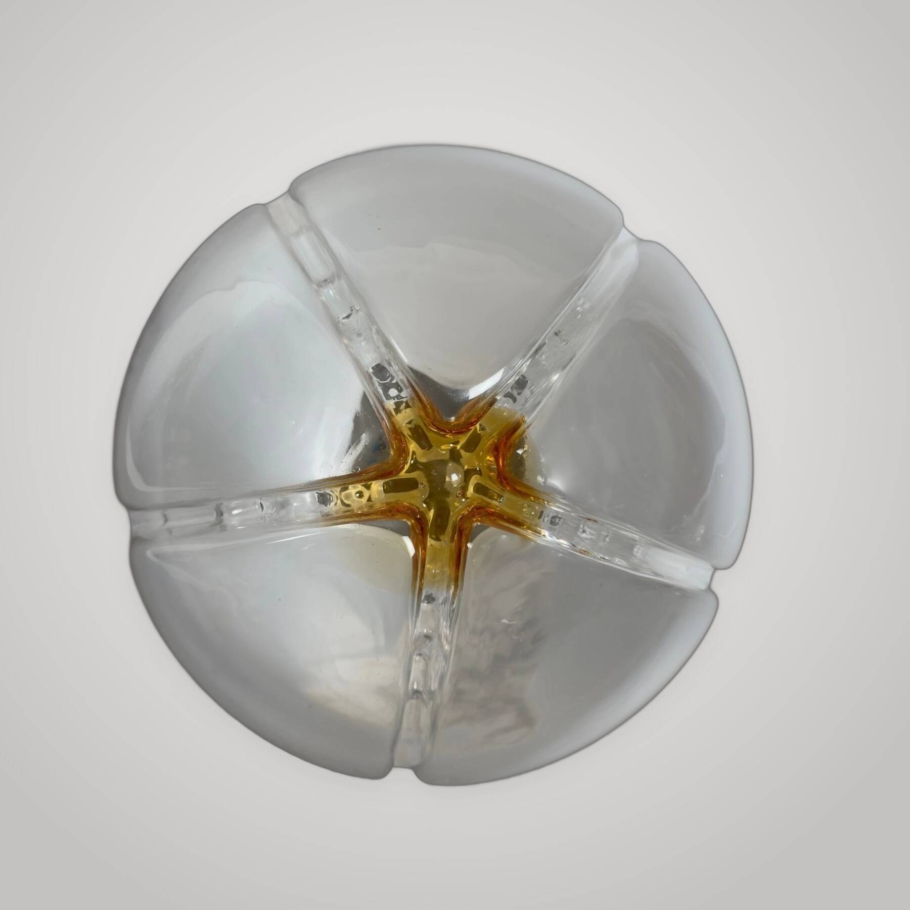 Mazzega Ceiling Lamp Sphere in Murano Glass Space Age 1970s