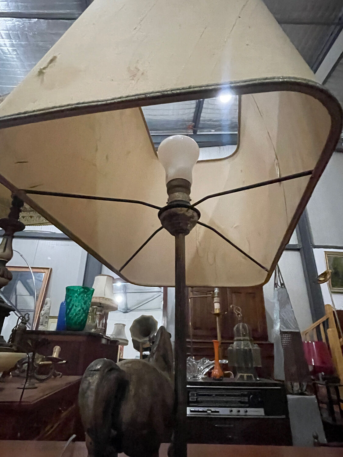 Table lamp in the Maison Charles style made of bronze featuring a horse.