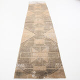 3x13 Vintage Turkish Runner Rug, 92x410Cm