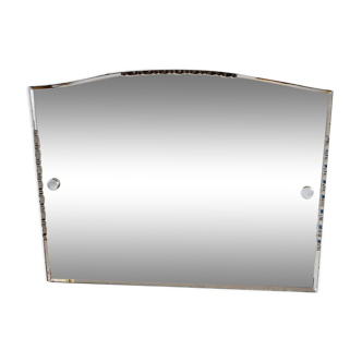 Beveled and chiseled rectangular mirror