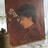 An elegant XIX th oil portrait