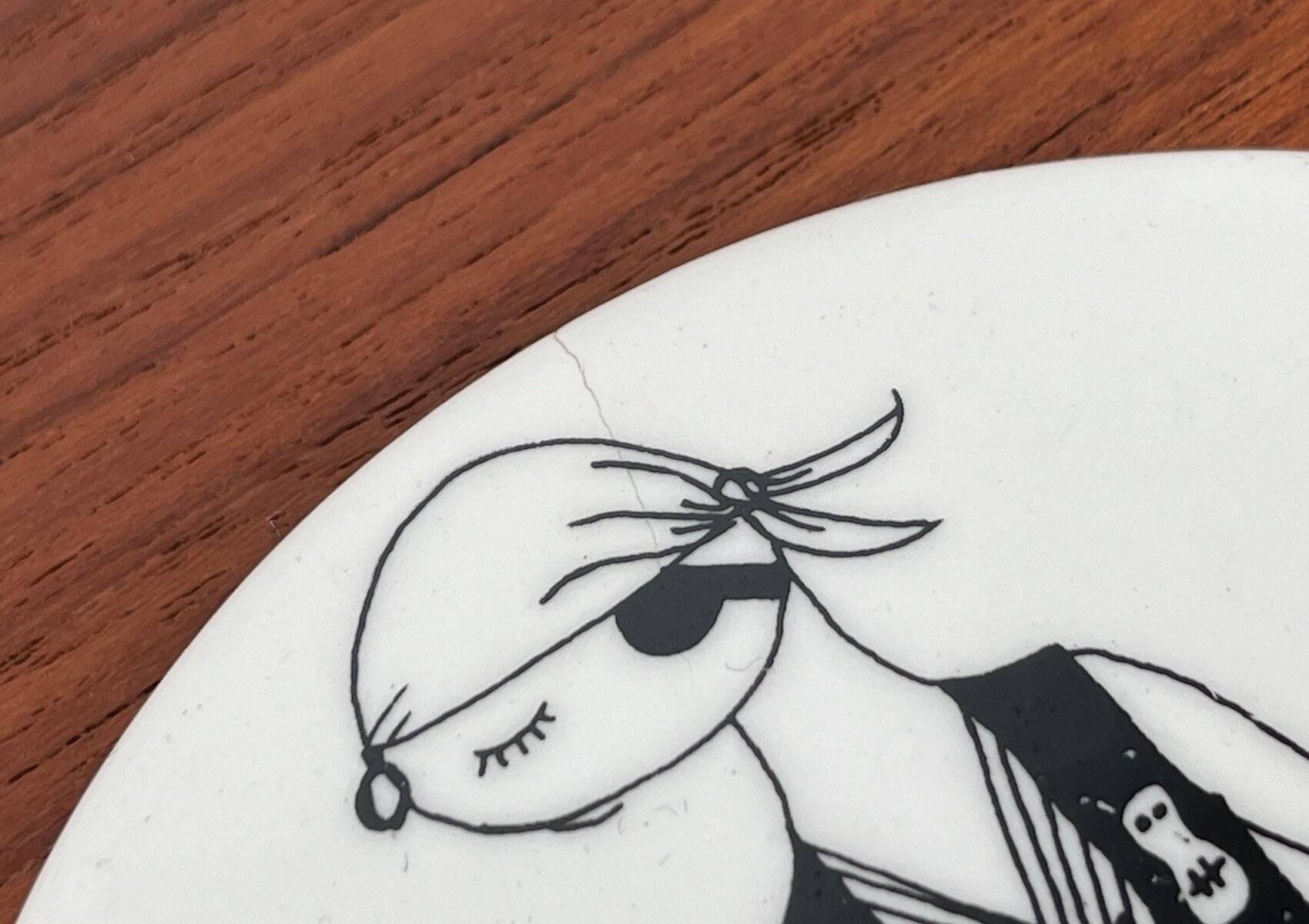 Mid-century ceramic coasters by Bjørn Wiinblad, 1960s, set of 5.