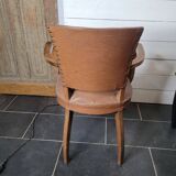Bridge armchair in skai from the 60s