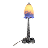 Wrought Iron Lamp, Paul Kiss and Muller Frères, France, Art Deco, c. 1920