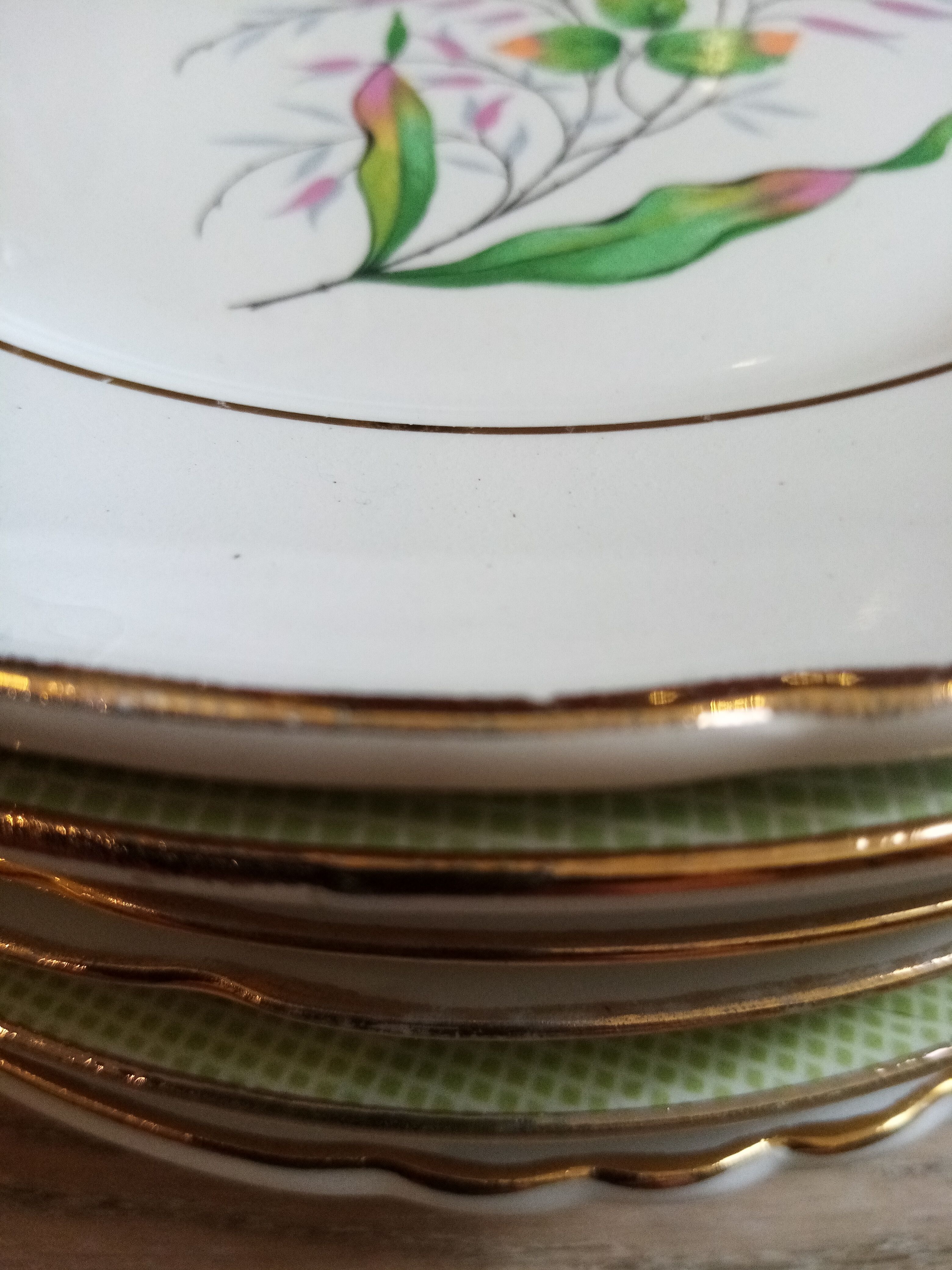 Vintage mismatched plates