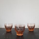 Set of 6 small pink glasses