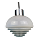 White mid-century Italian pendant lamp by Mazzega, 1970s.