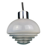 White mid-century Italian pendant lamp by Mazzega, 1970s.