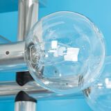 Large Sputnik atomium chrome suspension light by Kalmar, Austria, 1970s.