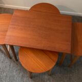 Scandinavian set by Poul Hundevad table and 4 folding teak stools