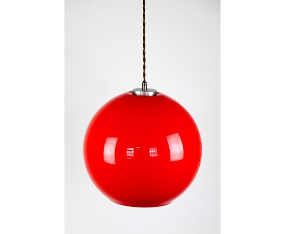 Mid Century Red Glass Hanging Lamp Selency Mid Century Red Glass Hanging Lamp, Red Glass Hanging Lamp