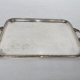 Serving tray with liqueur or other silver metal old art nouveau hallmark