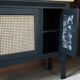Buffet noir et cannage