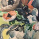 Oil on panel bouquet signed
