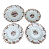 Plat et assiettes art déco, Longwy - décor Maurice