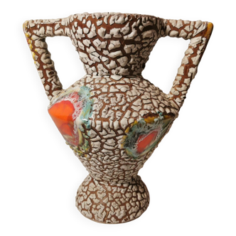 Large vintage vallauris vase volcano lava fat lava