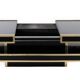 Brass and lacquered glass coffee table, circa 1979
