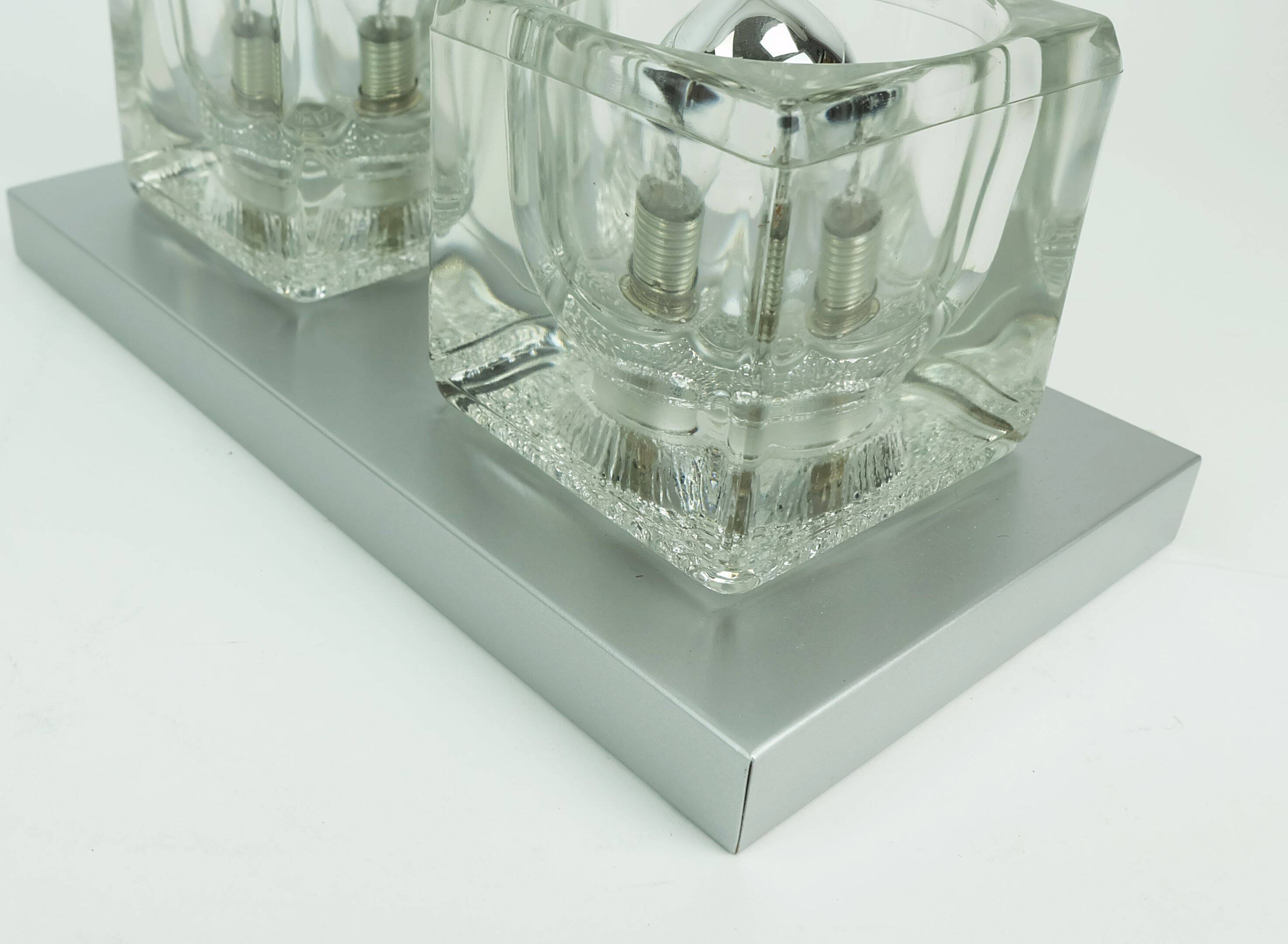 no. 2 of 2 mid century peill & putzler SCONCE with 2 glass cubes 60s/70s