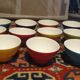 Ribbed ceramic bowls