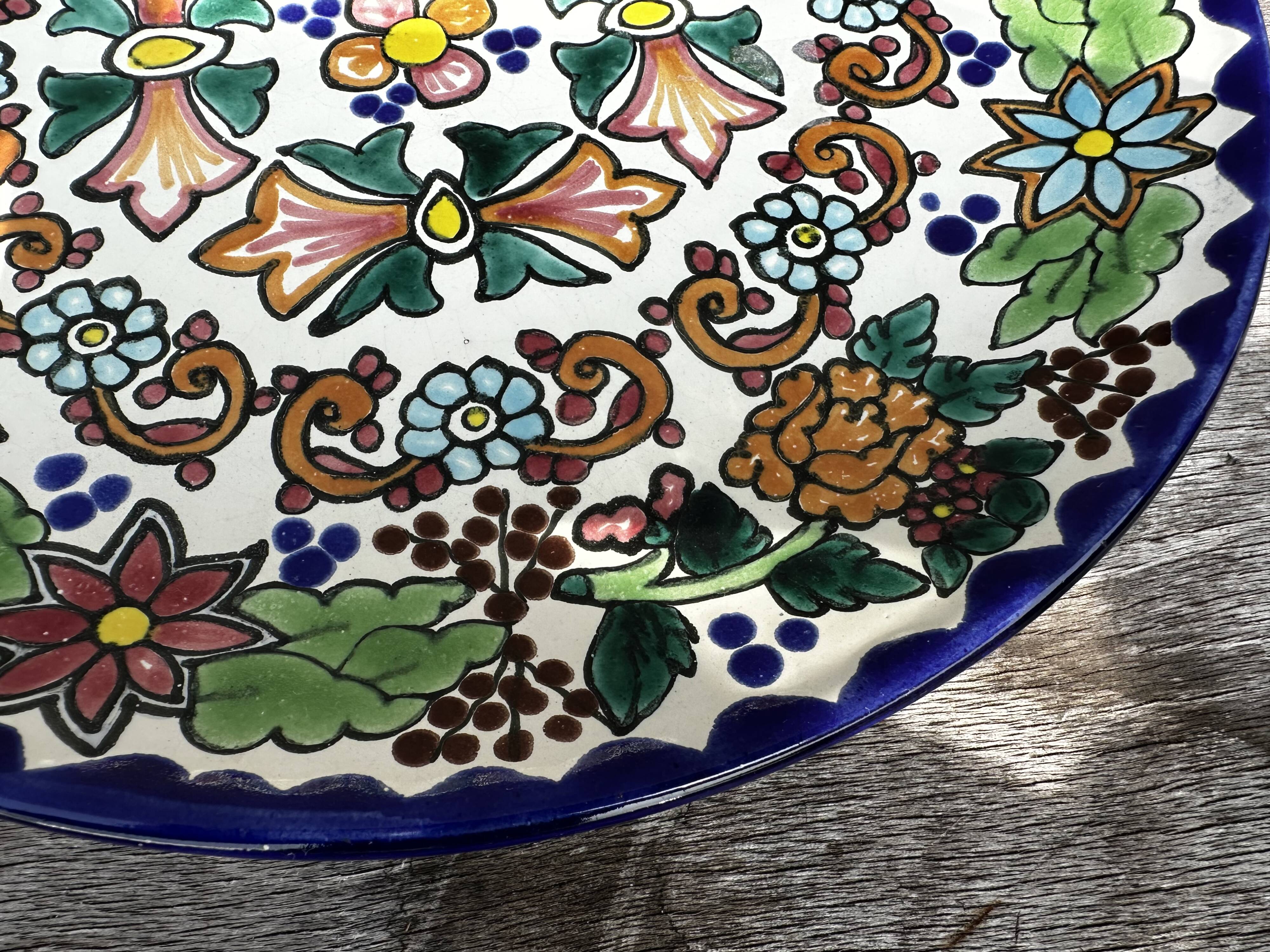 Talavera Dish - Vintage Mexican Ceramic - Diameter 29 cm