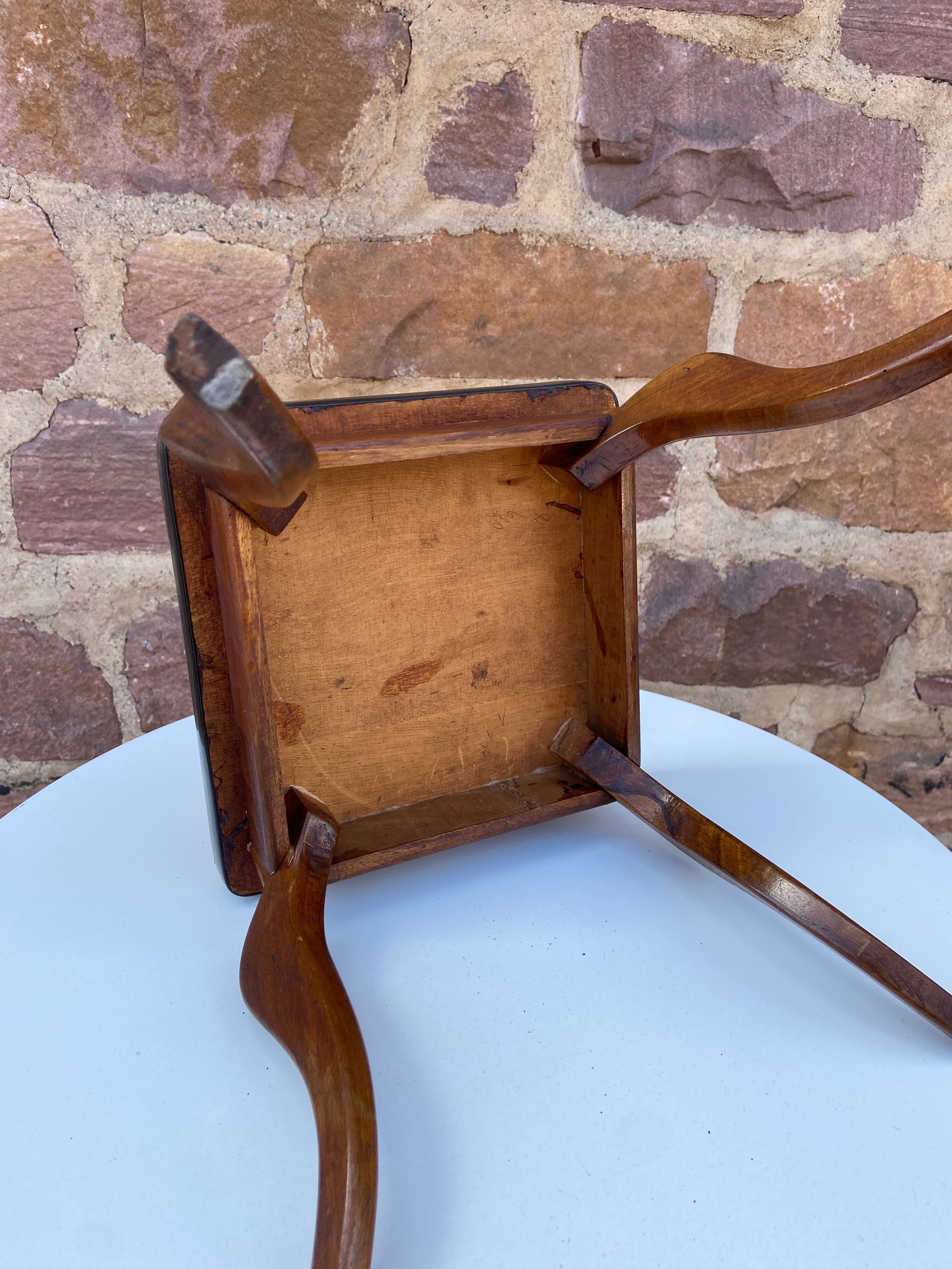 Formica pedestal table, small vintage Scandinavian coffee table, plant stand