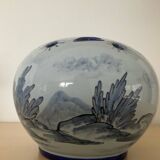 Vintage Nevers earthenware flower vase