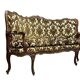 Rare Banquette d'angle / caqueteuse style Louis XV en bois sculpté