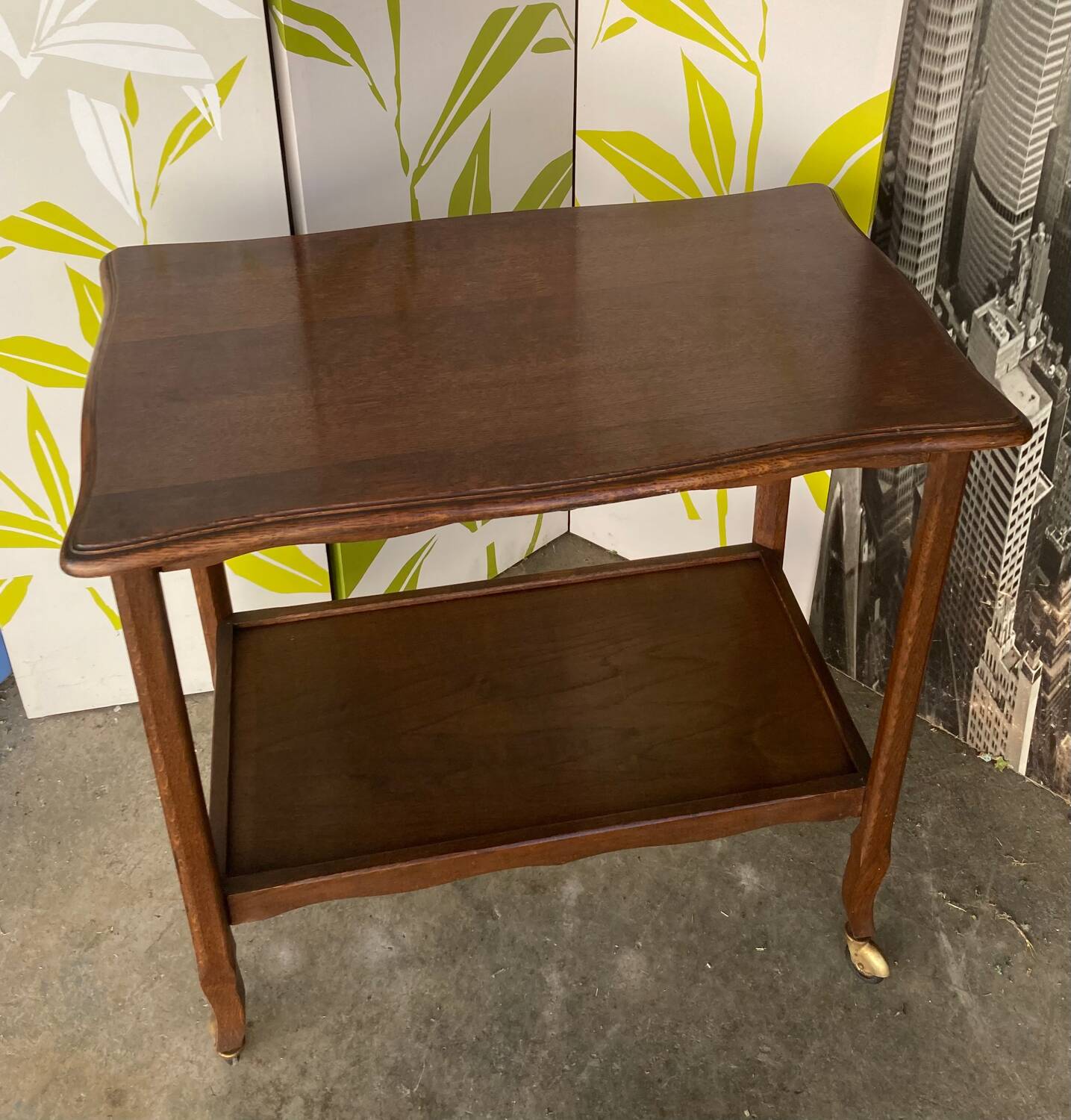 Serving trolley or mobile oak maid, mid-20th century