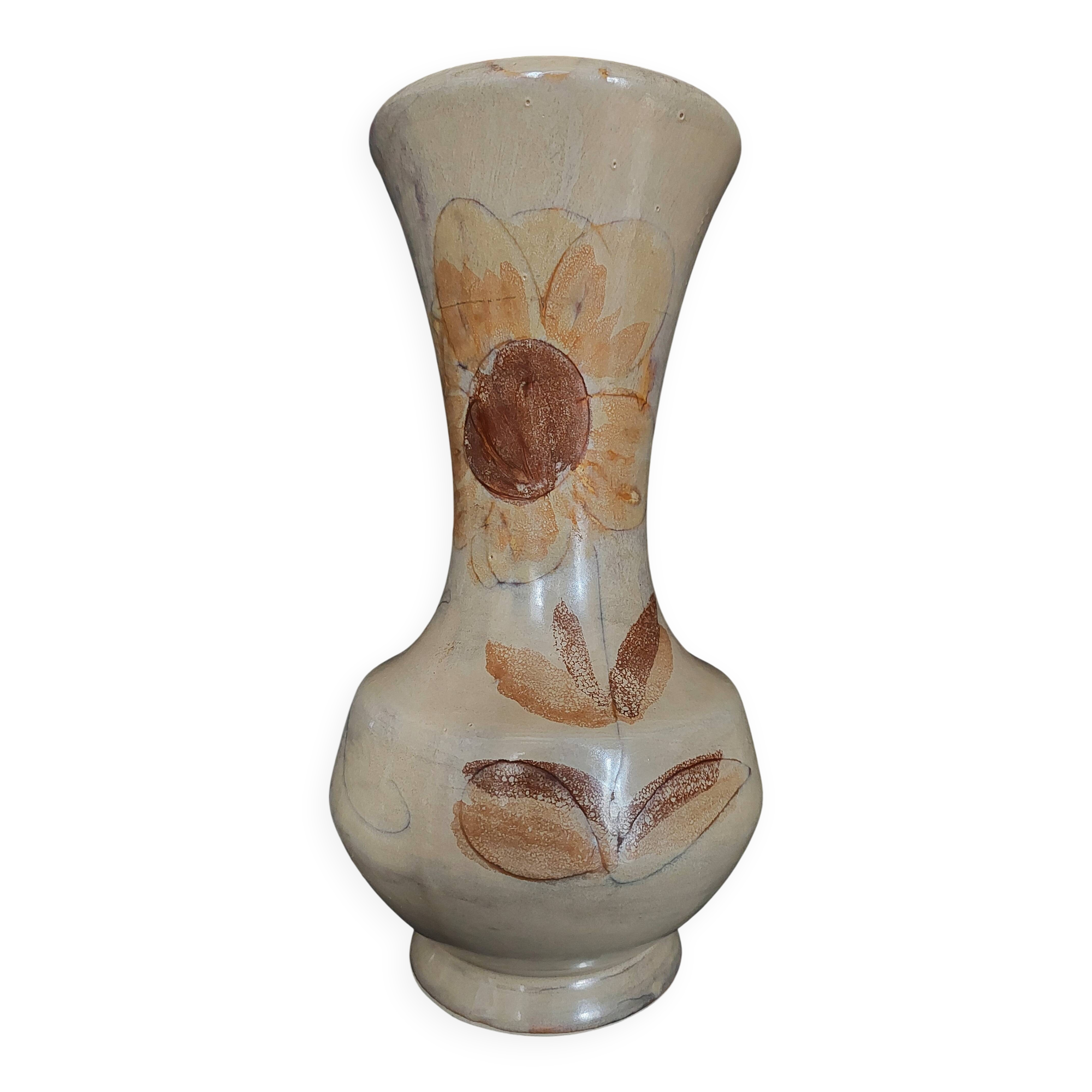 Vintage vase La Roue Vallauris signed 20th-century ceramic