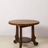 Art Deco Oak two-tiered side table, Belgium 1930's