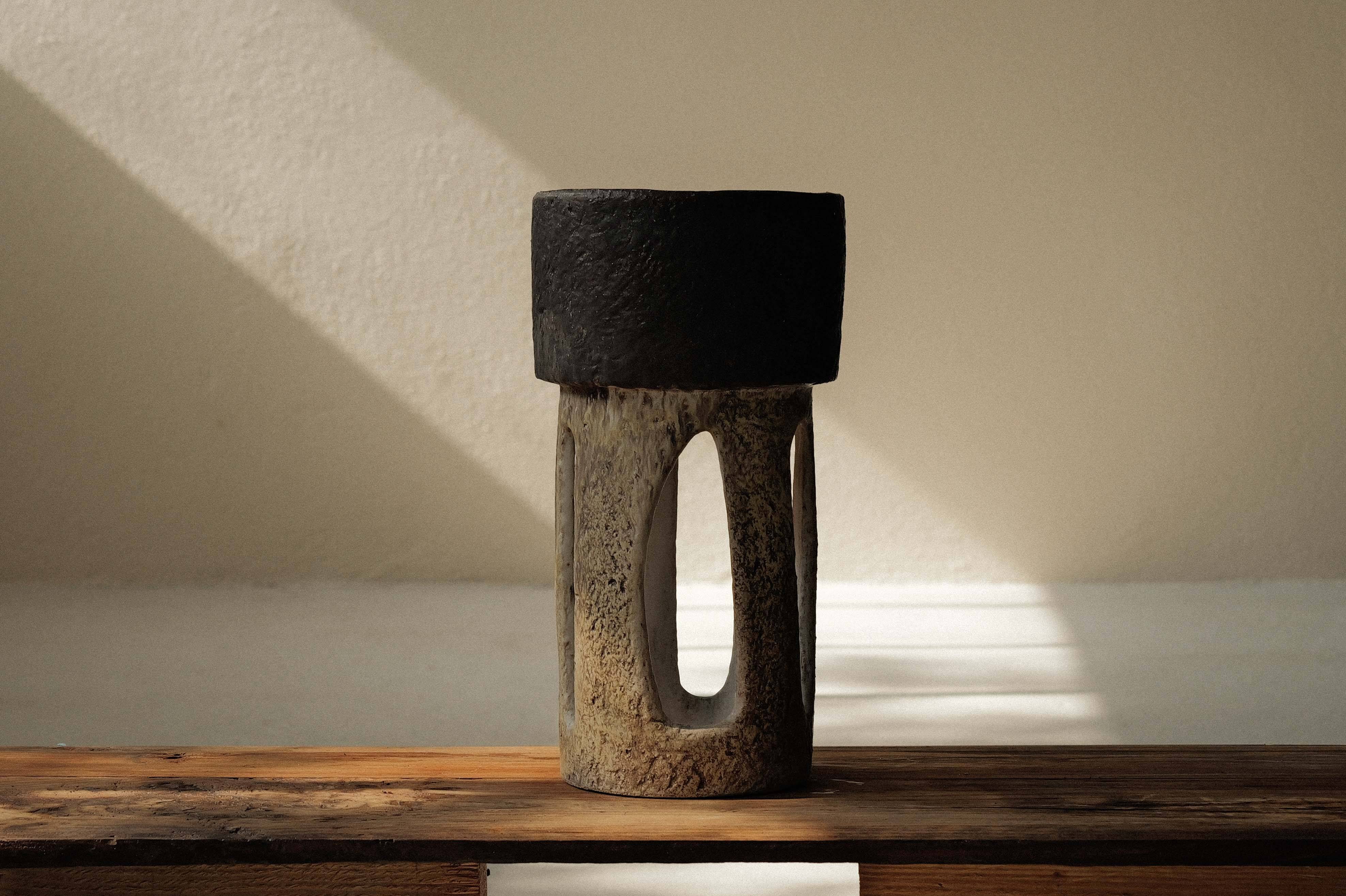 Large sculptural glazed ceramic planter, circa 1970