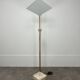 70s design floor lamp, brass and travertine, Hollywood Regency
