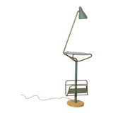 Vintage 1950s coffee table with lamp and magazine rack Italian design