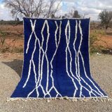 Moroccan blue decorated rug 200cmx300cm