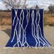 Moroccan blue decorated rug 200cmx300cm
