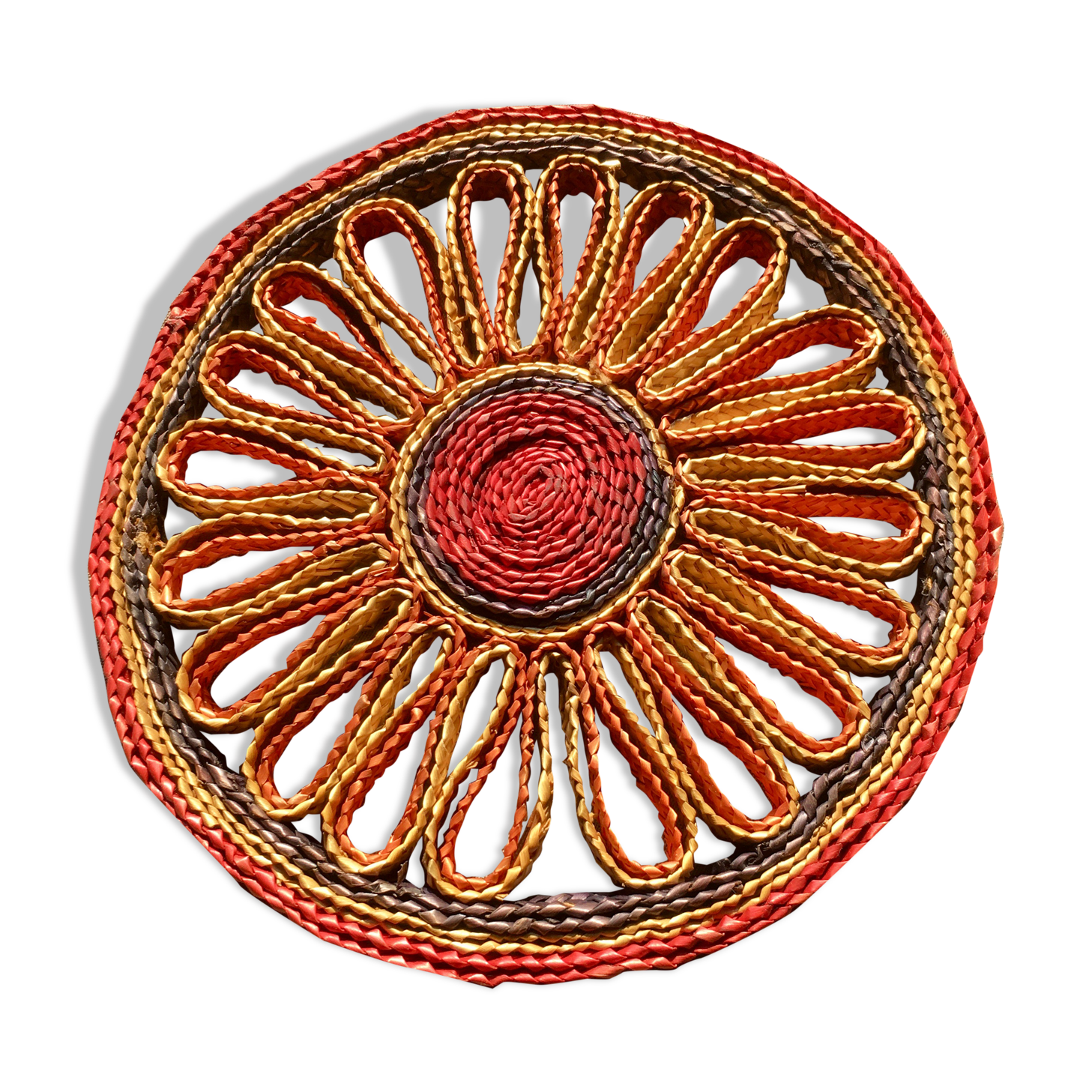 Round braided table mat