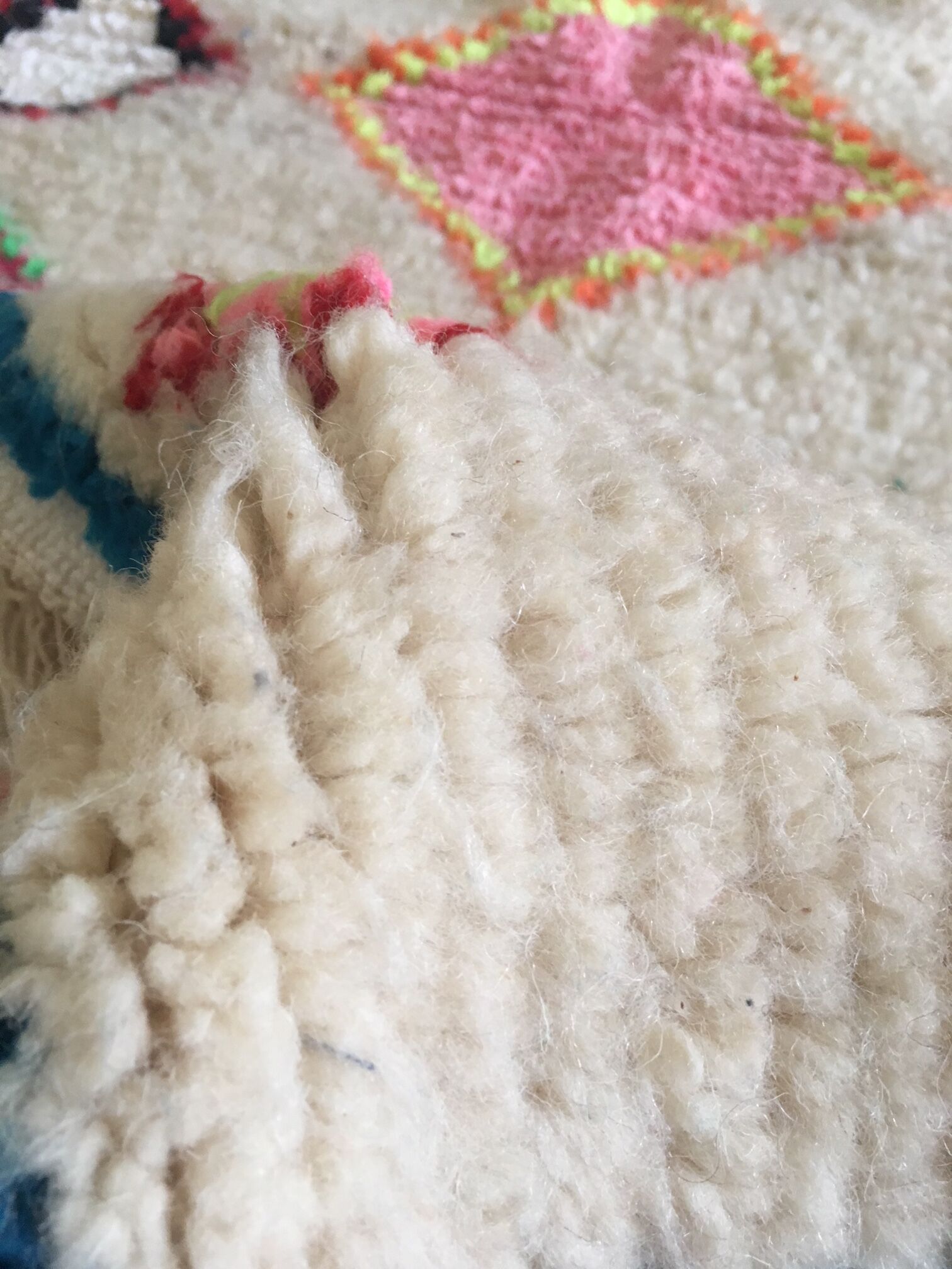 Wool rugs and colorful fabrics 145 x 91 cm