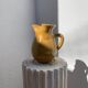 Large vintage artisanal glazed earthenware pitcher with pinched spout