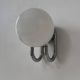 Pair of vintage wall lights, chrome metal and opaline, France, 1960.