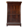 Large secretary with a drop-down front, Restoration style in flamed mahogany and marble.