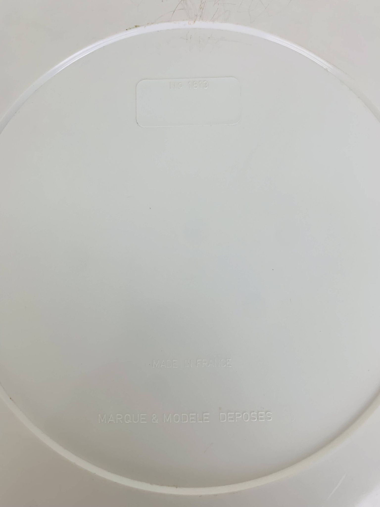 Miroir space age cerclage blanc années 70