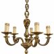 Lustre en Laiton Louis XV à 5 ampoules 