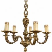 Lustre en Laiton Louis XV à 5 ampoules 