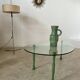 Old bean coffee table free form glass top Italian design 80s vintage