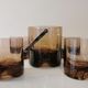 Vintage whisky service in 70s blown glass