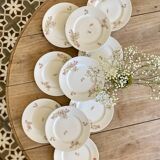 Set of 10 vintage porcelain dessert plates
